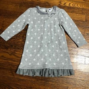 NWT toddler Grey shimmer polka dot knit dress - Janie & Jack - 18-24 months